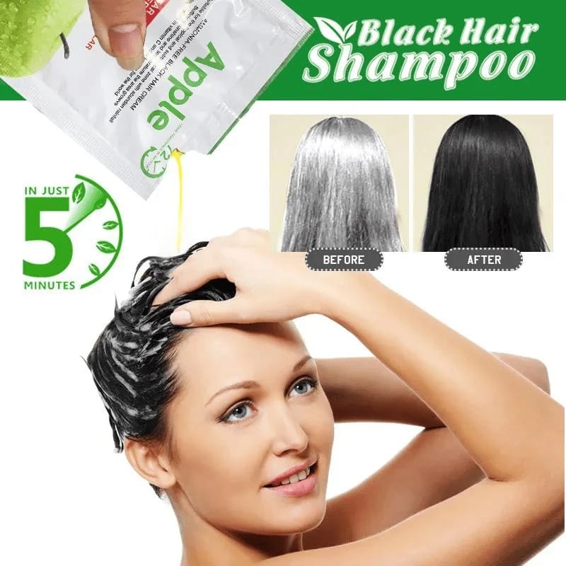 Apple Ammonia-Free Black Hair Shampoo (30ml x 10 Sachets)