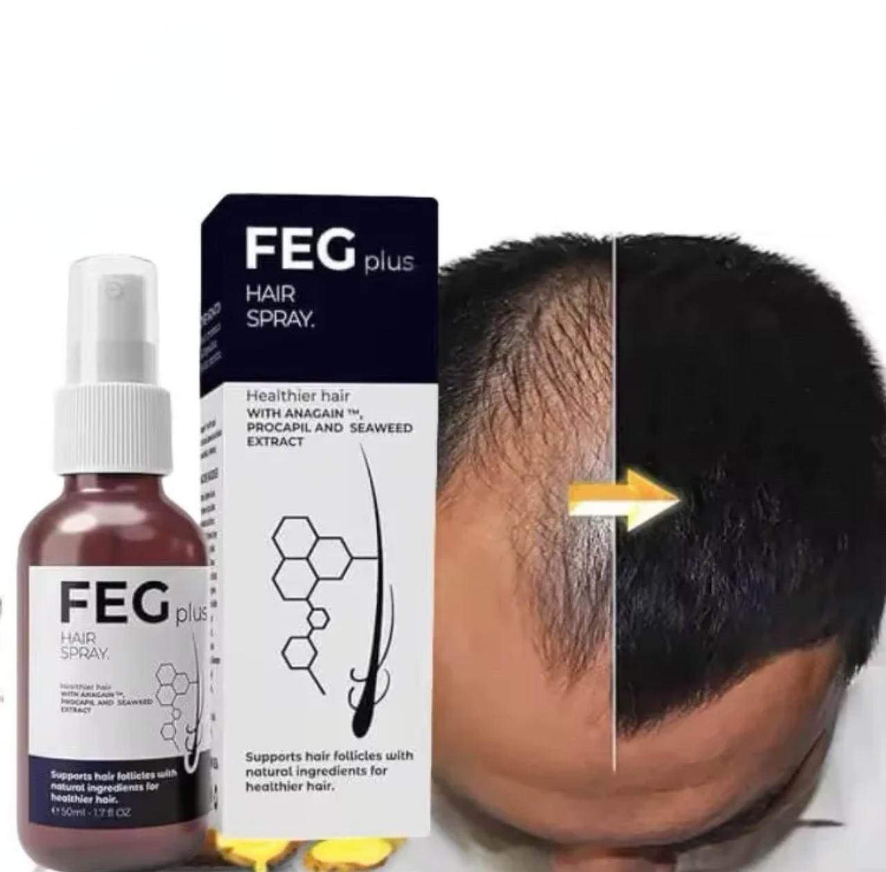 FEG Plus Hair And Beard Regrowth Spray Anti Hair Loss Formula With Minoxidil Redensyl And Natural Extracts