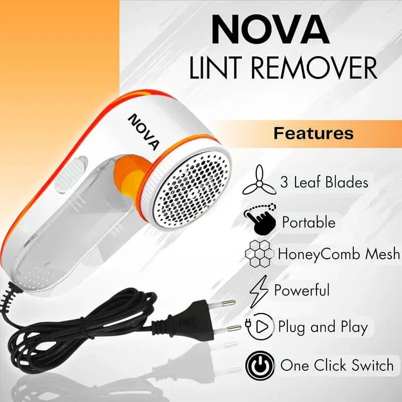 Nova Electric Lint Remover | Wool & Fabrics | Rotary Sharp Blades | Random Color